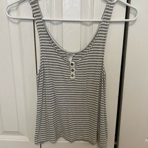 Cropped grey and white stripped forever 21 tank top
